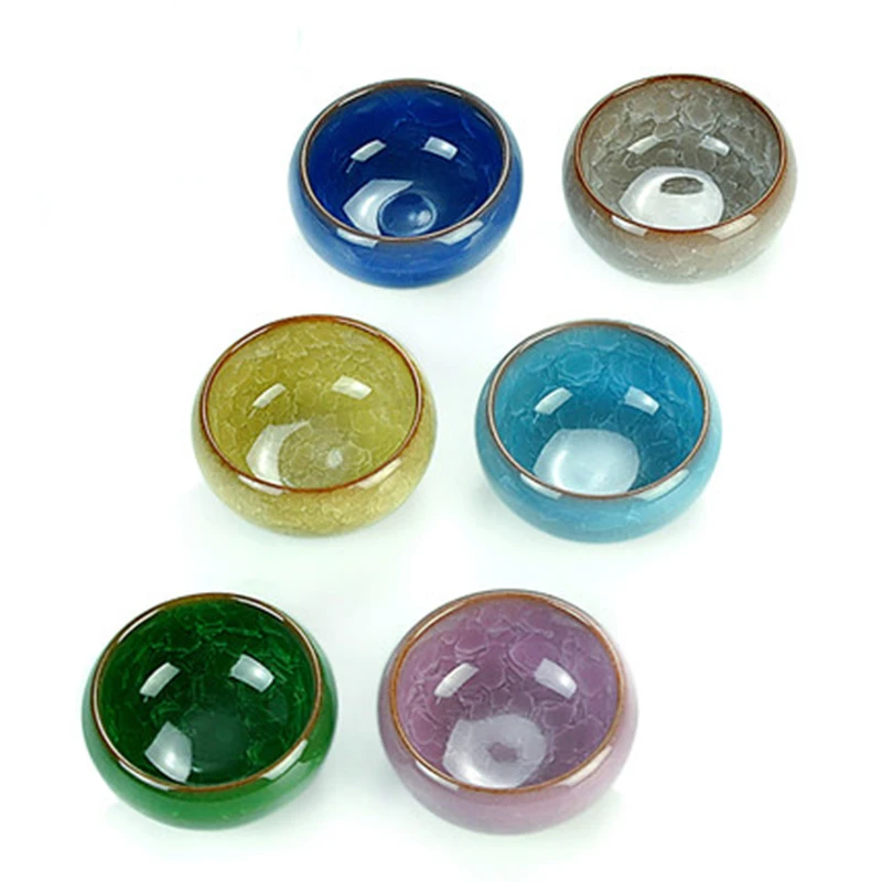 Акция! Набор чайных чашек кунг-фу 6 шт. глазурованная трещиночка 30 мл дорожная