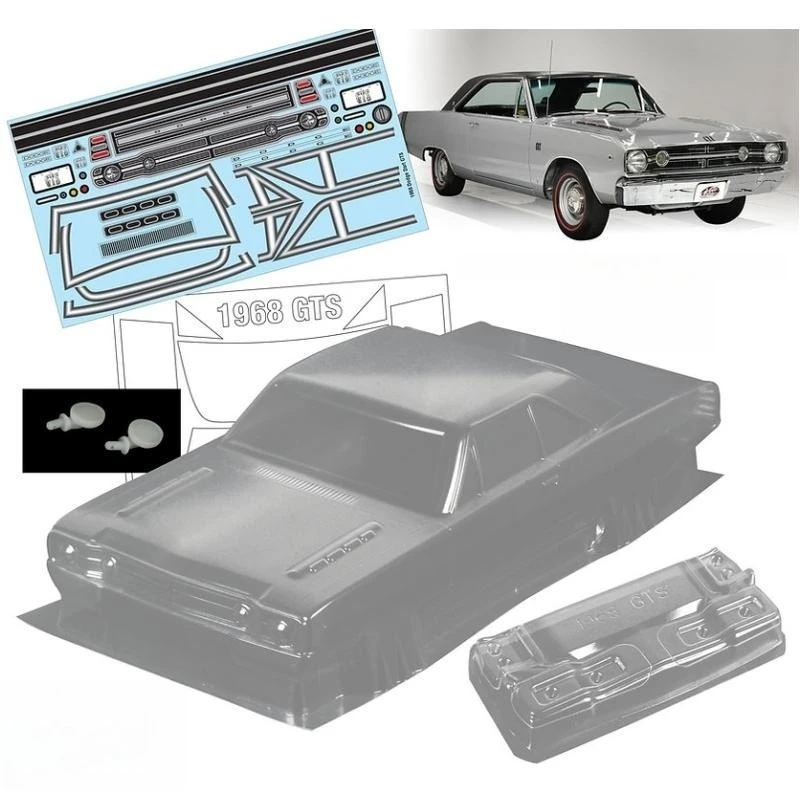 1/10 On-Road Body Shells 1968 GTS Dart GTS Vintage Muscular Bodywork w/ Decals for RC Toys Drift Racing Model Truck