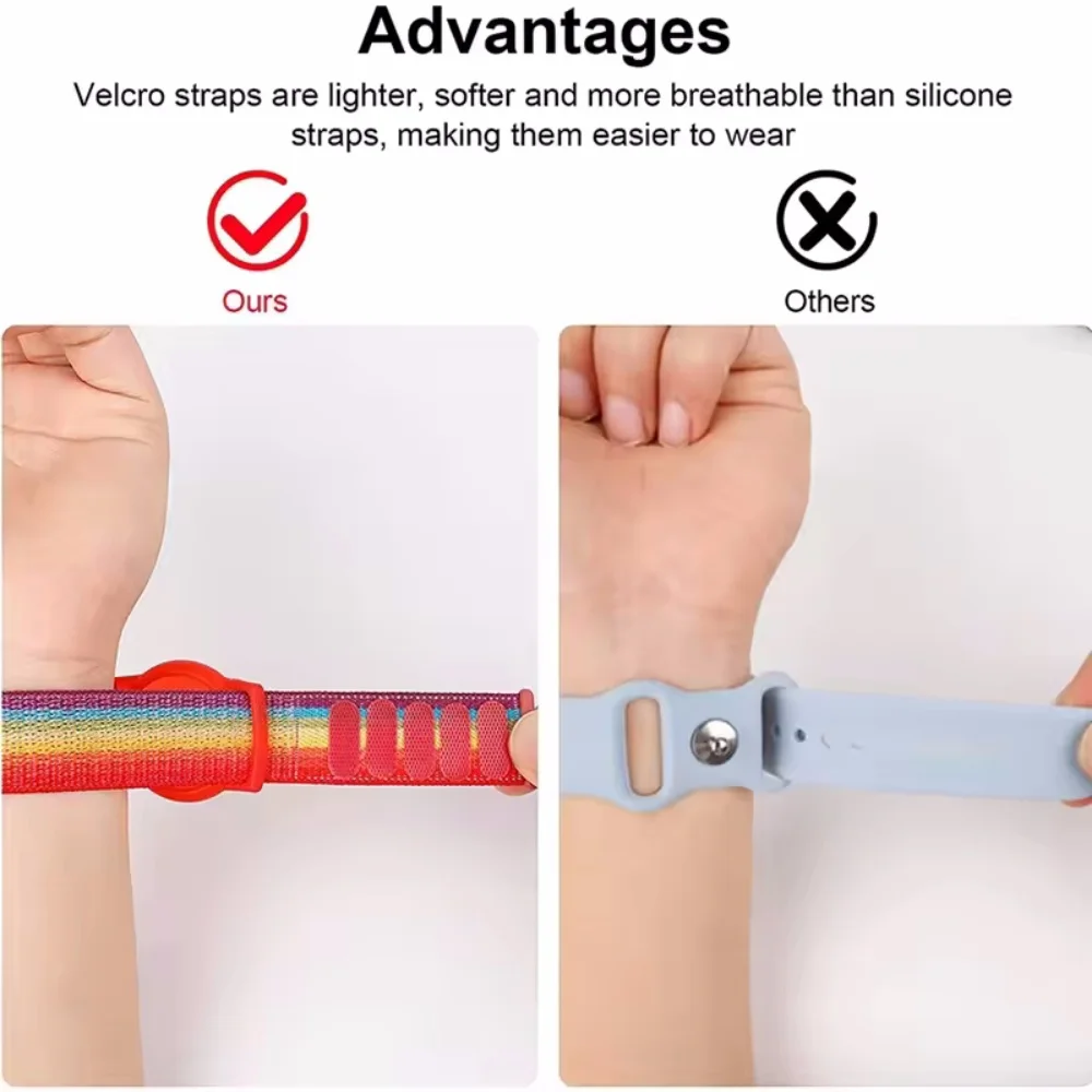 Фото Ремешок для часов Apple AirTags, детские браслеты, защитный рукав Airtag, силиконовый ремешок, аксессуары для Airtag, GPS-трекер №2