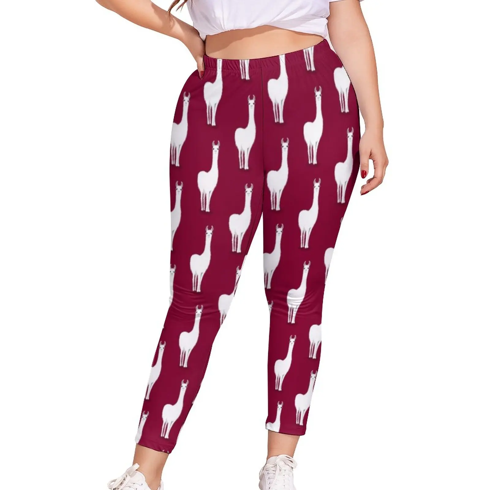 

STANDING LLAMA Alpaca Leggings Animal Best Female Legging Stretchy Elegant Work Out Pants