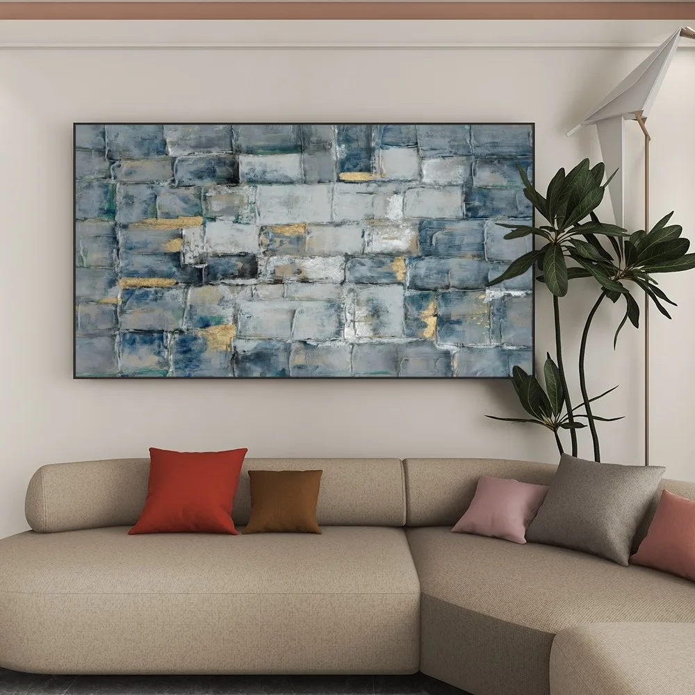 

Abstract Modern Arcylic Thick Gold Oil Painting Without Frame Handmade On Canvas Hanging For Living Dinner Room Bedroom Wall Art
