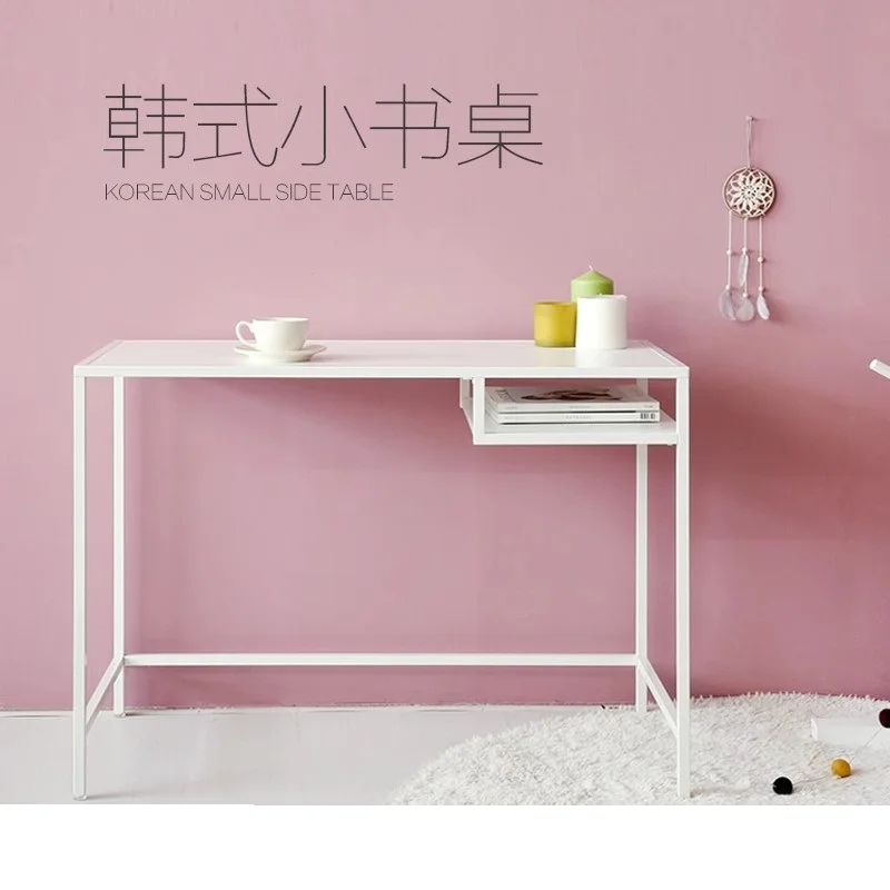 

Iron Art Minimalist Desk Simple Household Student Bedroom Makeup High Foot Wall Narrow Side Table