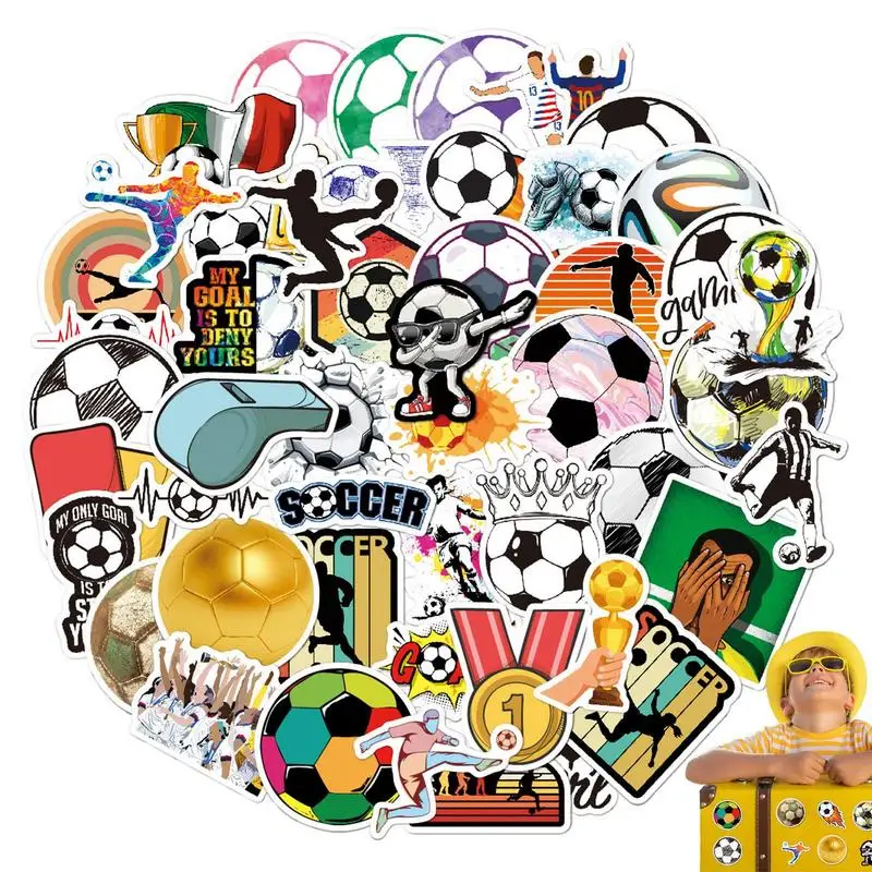 

Soccer Stickers Motivational Vinyl Waterproof Football Stickers For Kids 50 Pieces Soccer Sports Decals For Laptop Skateboard