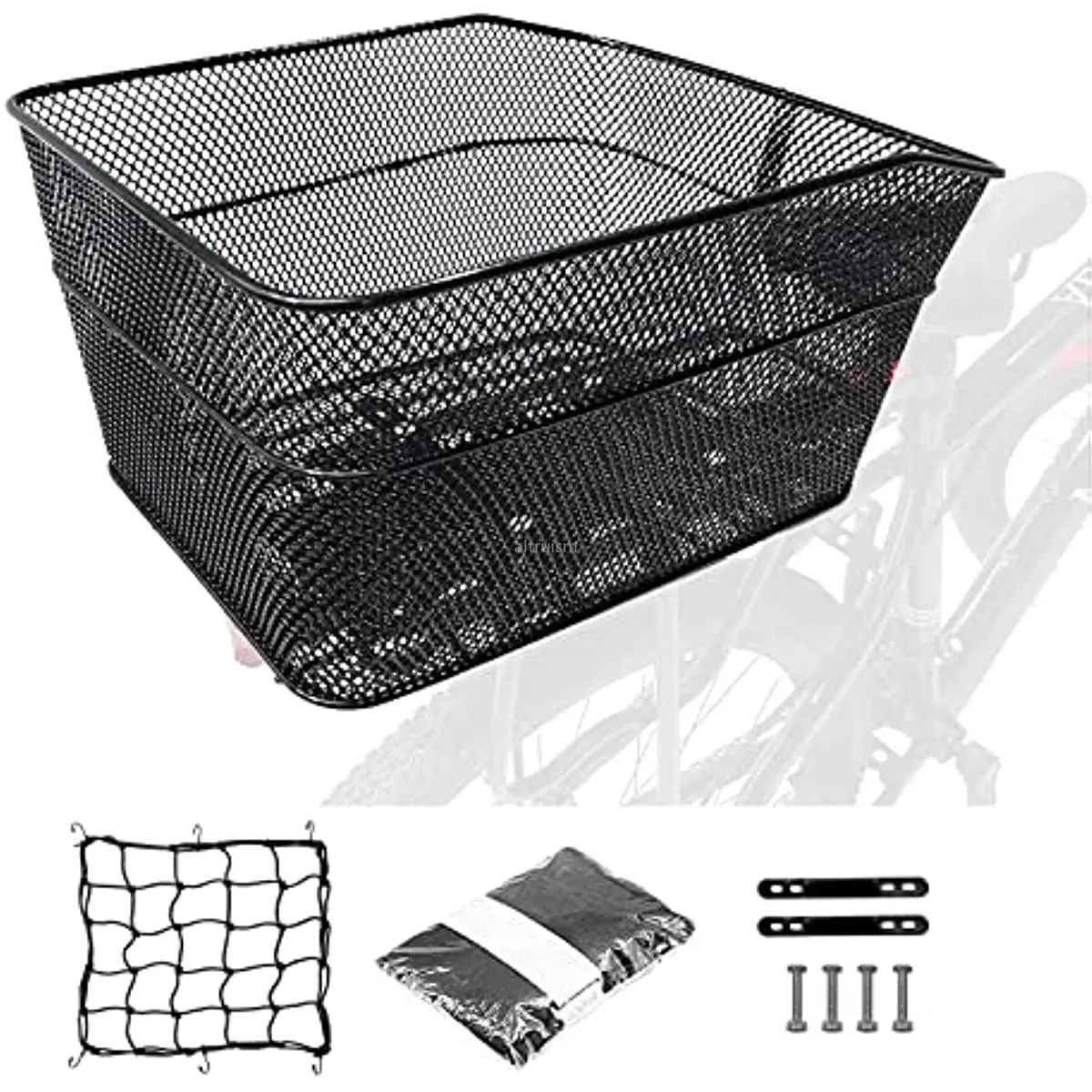 

Задняя металлическая проволока, деталь с регулируемой сеткой для груза и водонепроницаемой непромокаемой крышкой, аксессуары для хранения велосипедной корзины