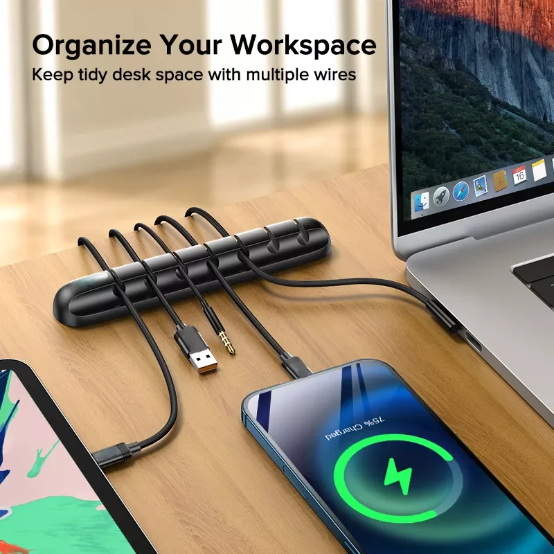 

Новый органайзер для управления проводным держателем, гибкий USB-держатель, аккуратный, для мыши, клавиатуры, наушников, протектор
