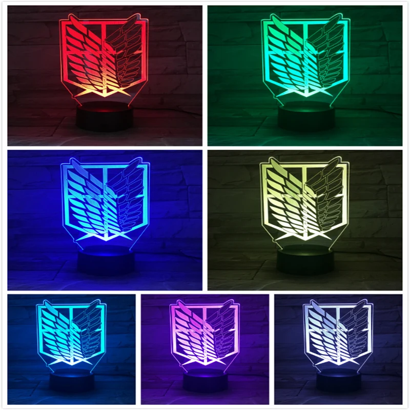 

Anime Attack on Titan Wings of Liberty Led Night Light Shingeki no Kyojin Bedroom Desk Lamp Party Decor Nightlight For Gift