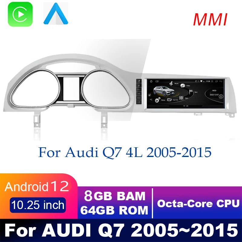 

Android 12 8 ГБ + 64 ГБ для Audi Q7 4L 2005-2015 MMI 2G 3G автомобильный мультимедийный плеер навигация GPS РАДИО WiFi авто аудио стерео Navi