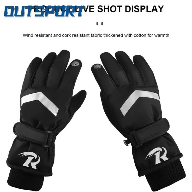 

Thickened Sports Gloves Windproof Water-splashing Training Hand Protect Fleece Lining Touch Screen Mittens High-density