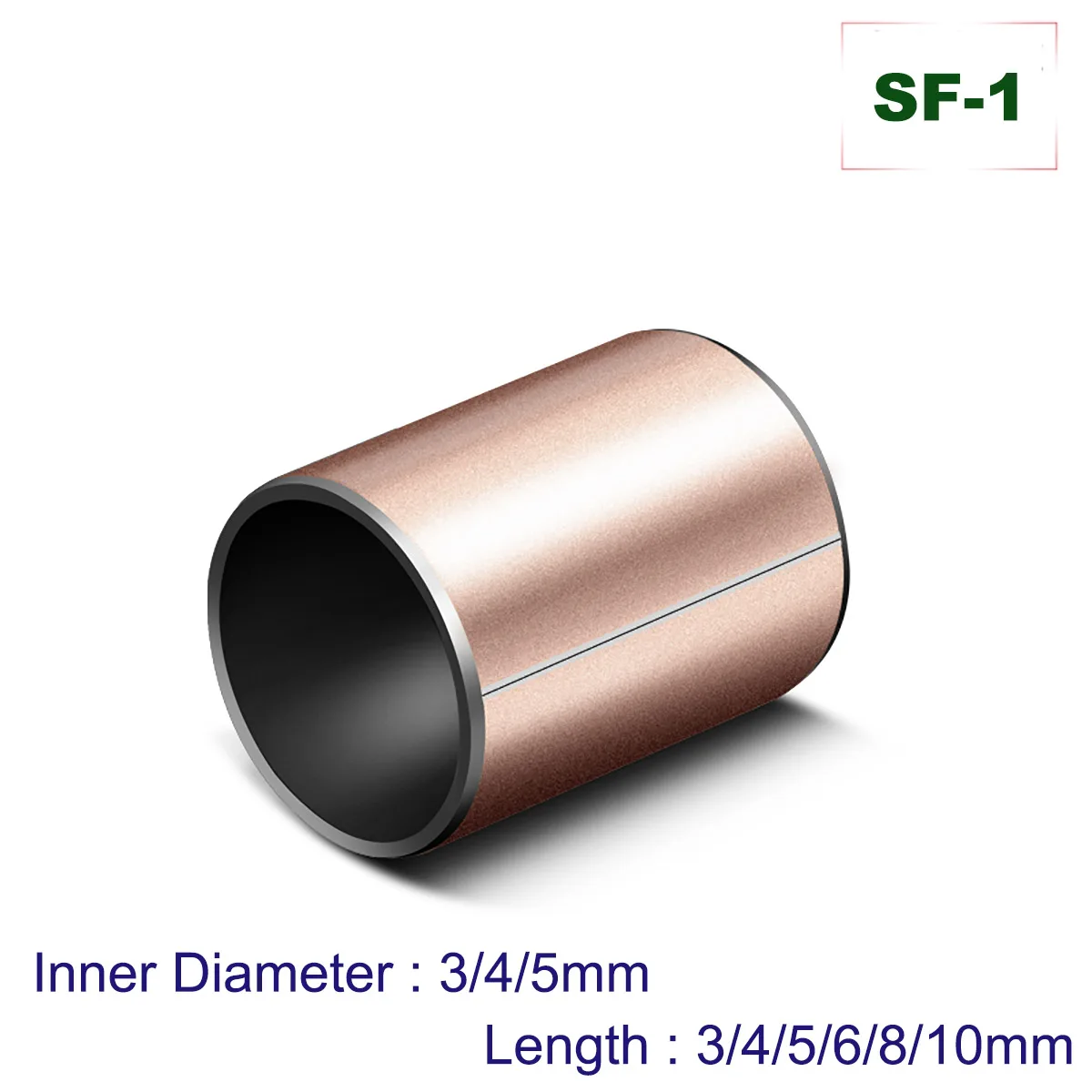 

Bearing 10/20/30/50Pcs SF-1 Self Lubricating Composite Bearings Oilless Bushing Oil-bearing Inner Diameter 3/4/5mm Copper Sleeve