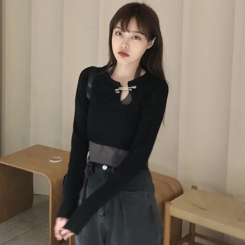 

2023 Crop Plain Female Tops Slim Sexy Clothes Elegant and Tshirts Youth Women's T Shirts Goth Fine Aesthetic Xxl Emo Kpop O Tees