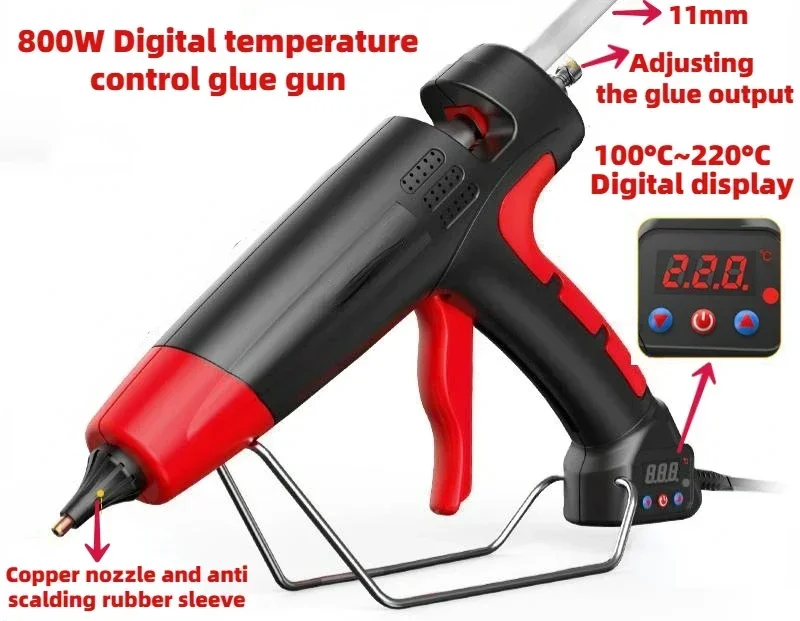 

800 Вт промышленный термоклеевой пистолет для деревообработки, большой профессиональный силиконовый клеевой пистолет с регулируемой температурой для ремонта DIY и мебели