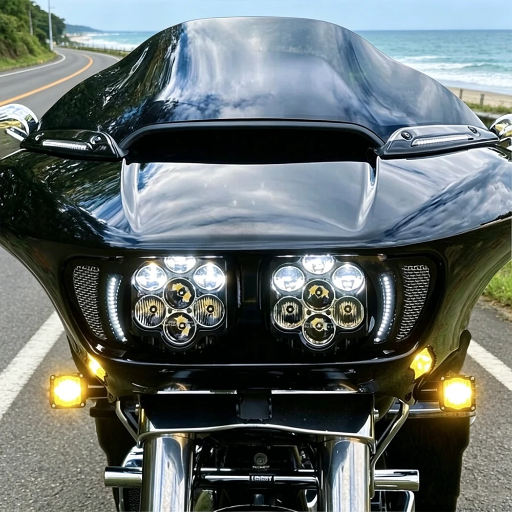 Фото Светодиодные передние указатели поворота Motorcycle Shark Demon для Harley Road Glide 2015-2023 Special Limited FLTRK Ultra CVO/SE FLTRUSE 3 FLTRT №3