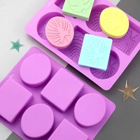 6 holes palm olive leaves rectangle silicone soap mold chocolate cake baking fondant mould diy soap making tools bakeware