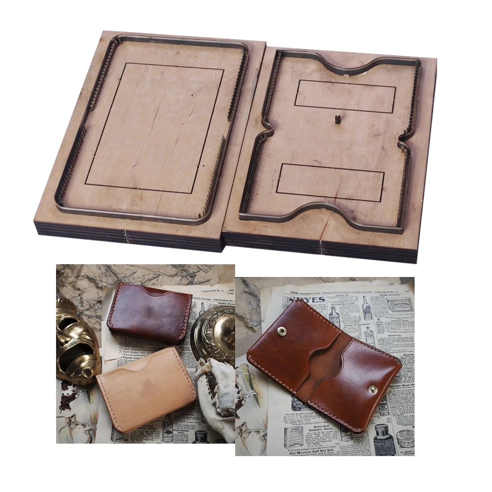 

Leather Craft Card Holder Die Cuts DIY Wood Knife Mold Metal Hollowed Leather Punch Blade
