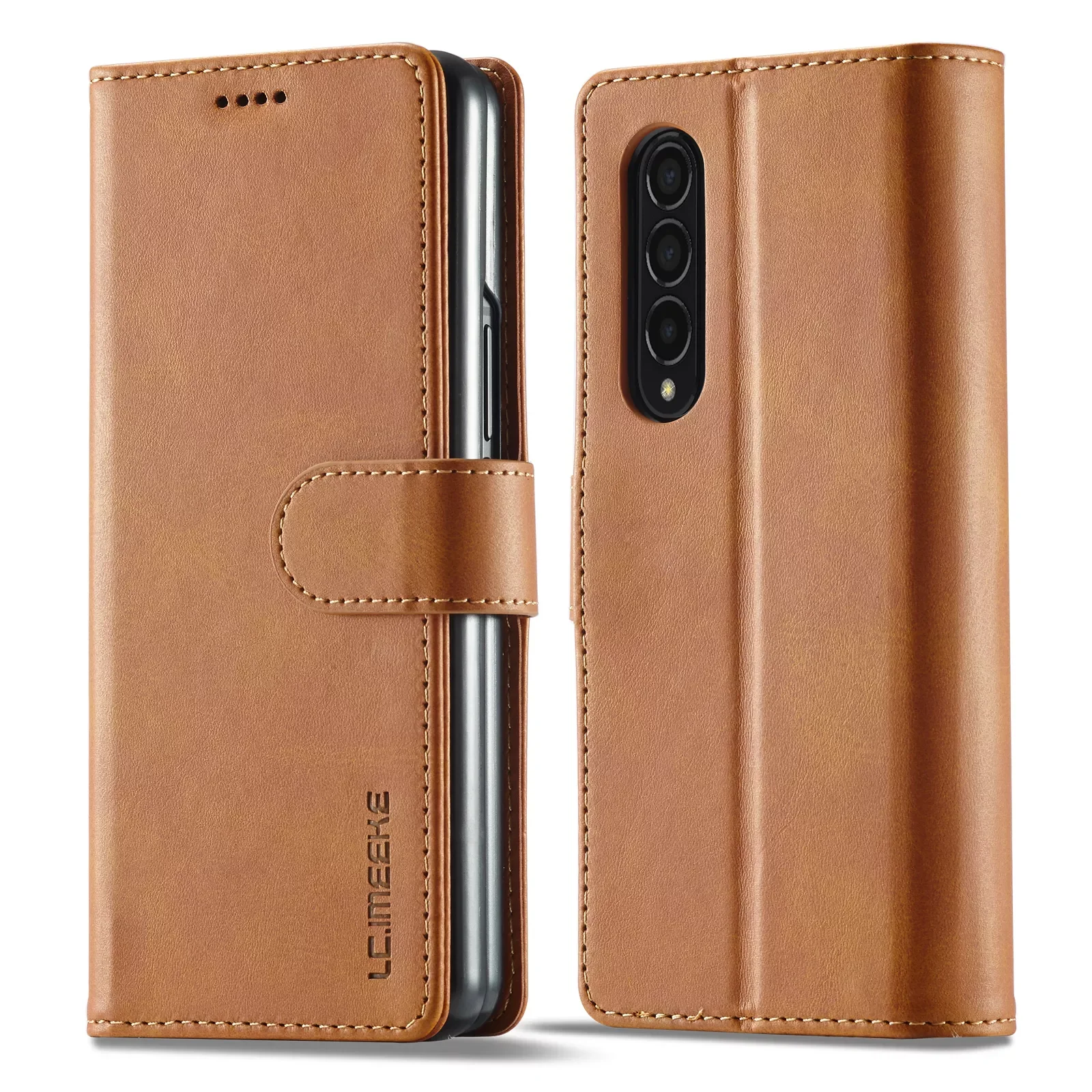Galaxy Z Fold 3 Case With Card Pocket Folding Flip Cover Wallet Leather Book Case For Galaxy Z Fold 3 Fold3 Coque