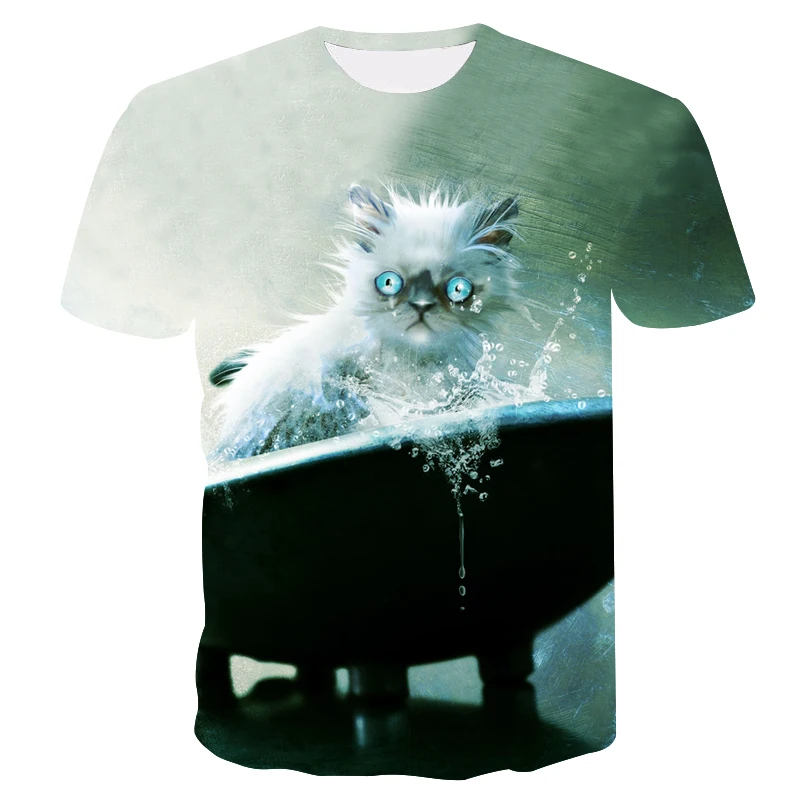 

Cat 3D Animal Printed T Shirt For Men Kawaii Boys Girls Summer Short sleeve Cat Women T-shirt Funny Tshirt Kids Children Clothes