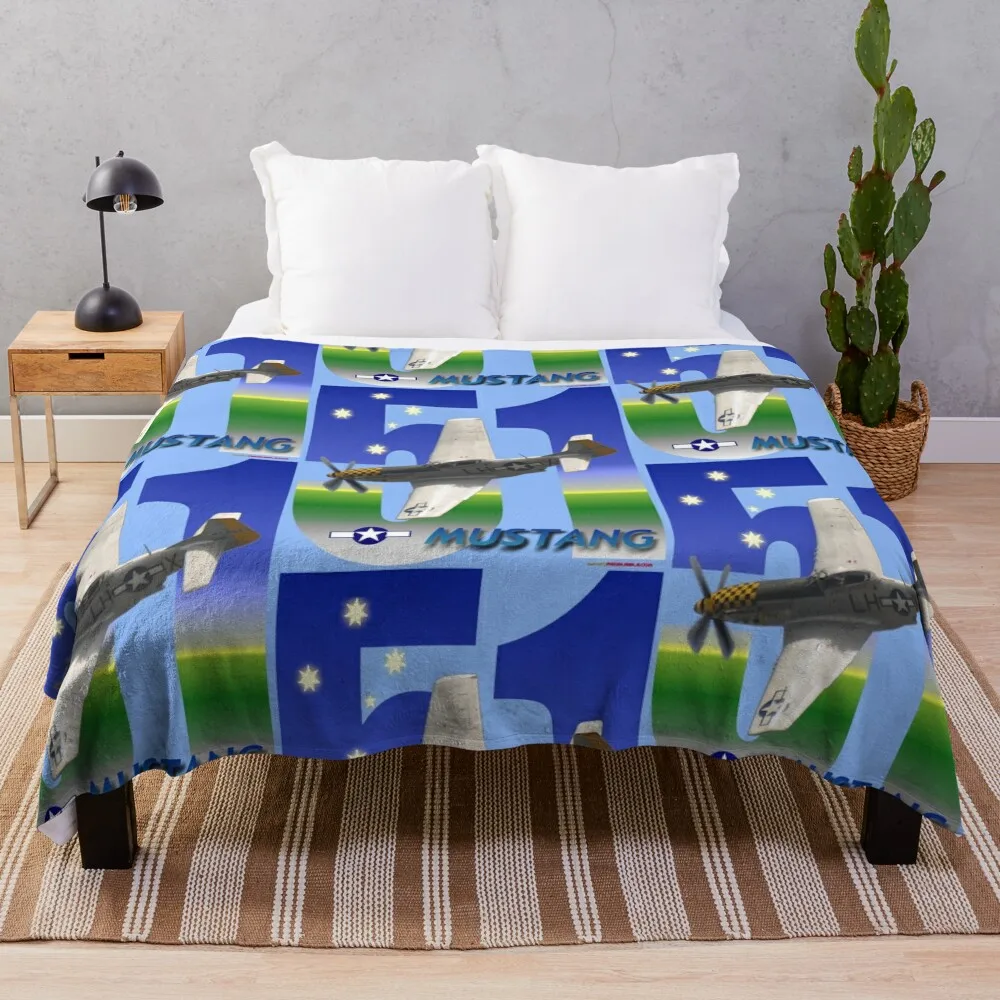 51 дизайн — Mustang VH-LUI Австралия 20240324 -2 Плюшевые фланелевые одеяла