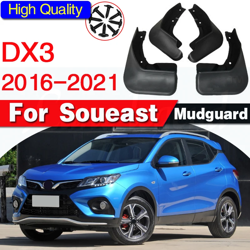 

Auto Mud Flaps Kit for Soueast DX3 2016-2021 Mud Fender Splash Guard Front and Rear 4-PC Set Car Styling Accessories