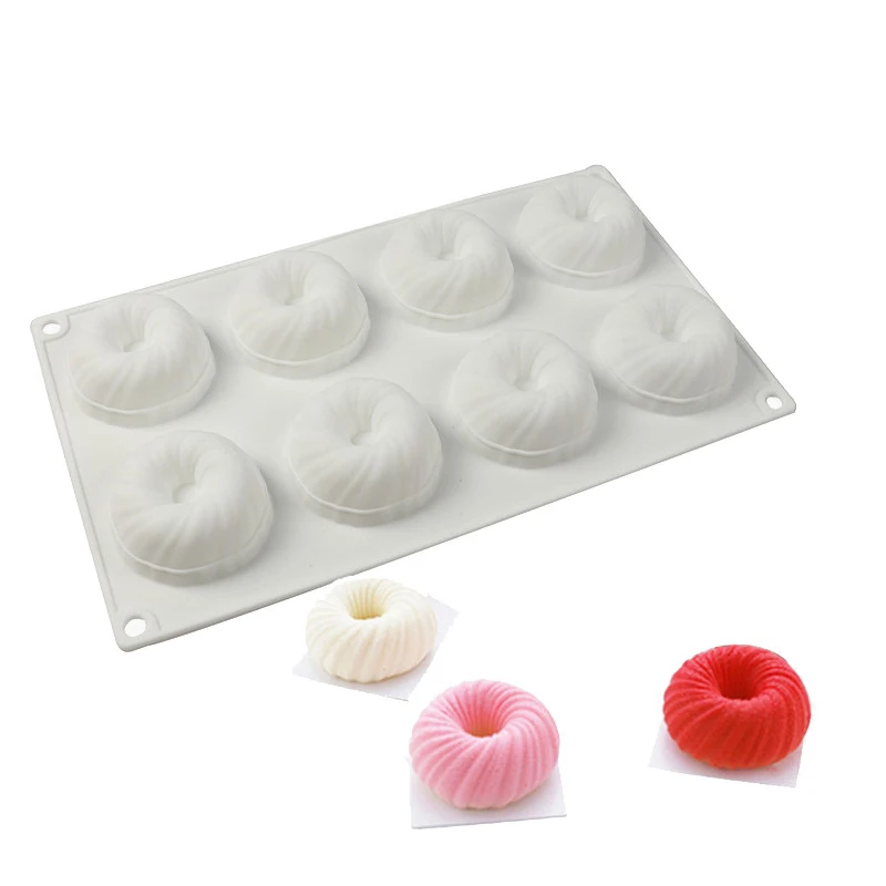

8 Cavity Wool Ball Donut Silicone Cake Mold for Mousse Chocolate Jelly Pudding Ice Cream Bread Pastry Dessert Baking Mould Tools