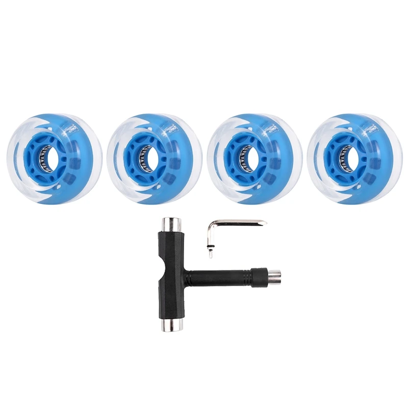 

Skateboard Wheels 70Mm X 42Mm With Bearings And All-In-One T Tool Cruiser Wheels Wheels For Skateboard