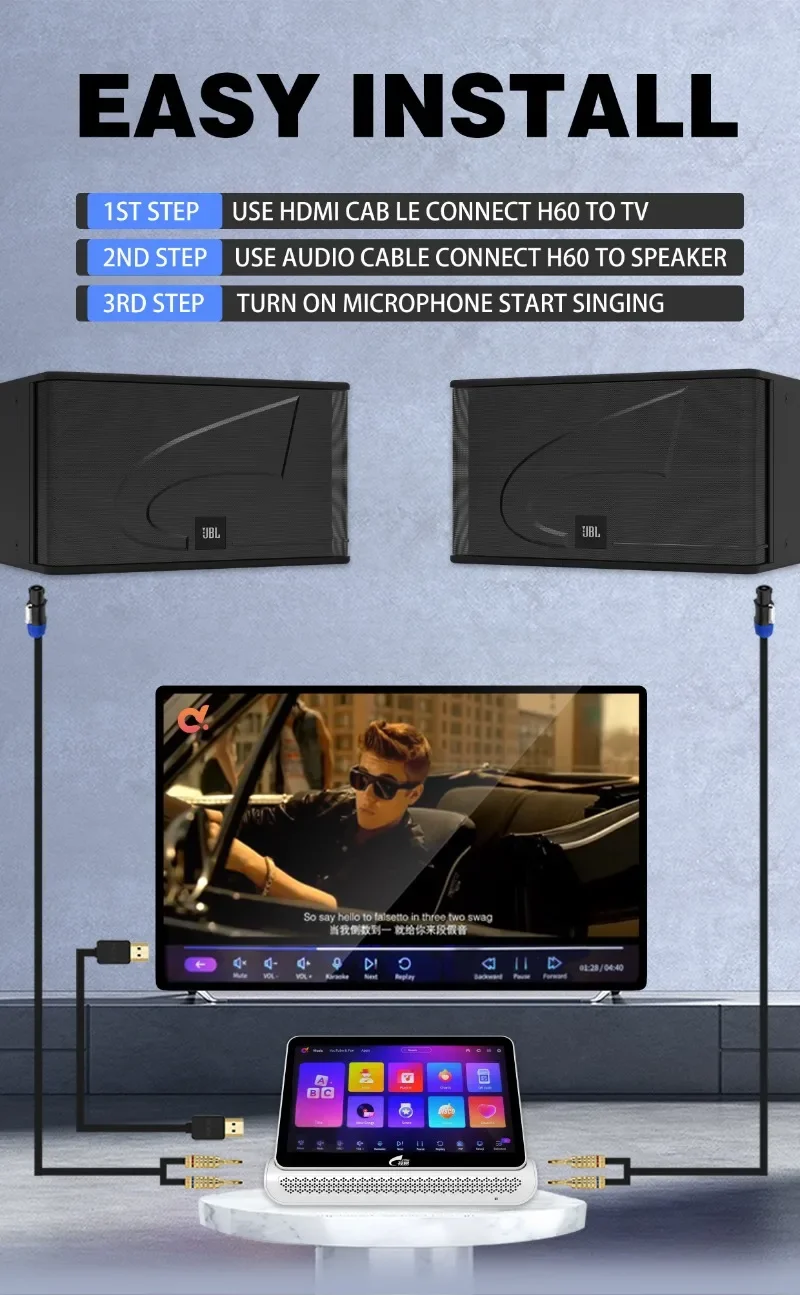 Профессиональный караоке-плеер Berase Hifi сенсорный экран 600 Вт * 2 13 3 дюйма 6 в 1