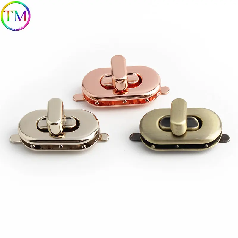 1-10 Pieces 3 Colors Metal Buckle Turn Locks Clasp Craft Clasp Turn Twist  Clasps Closure Leather Decorative Clasps For Diy bags