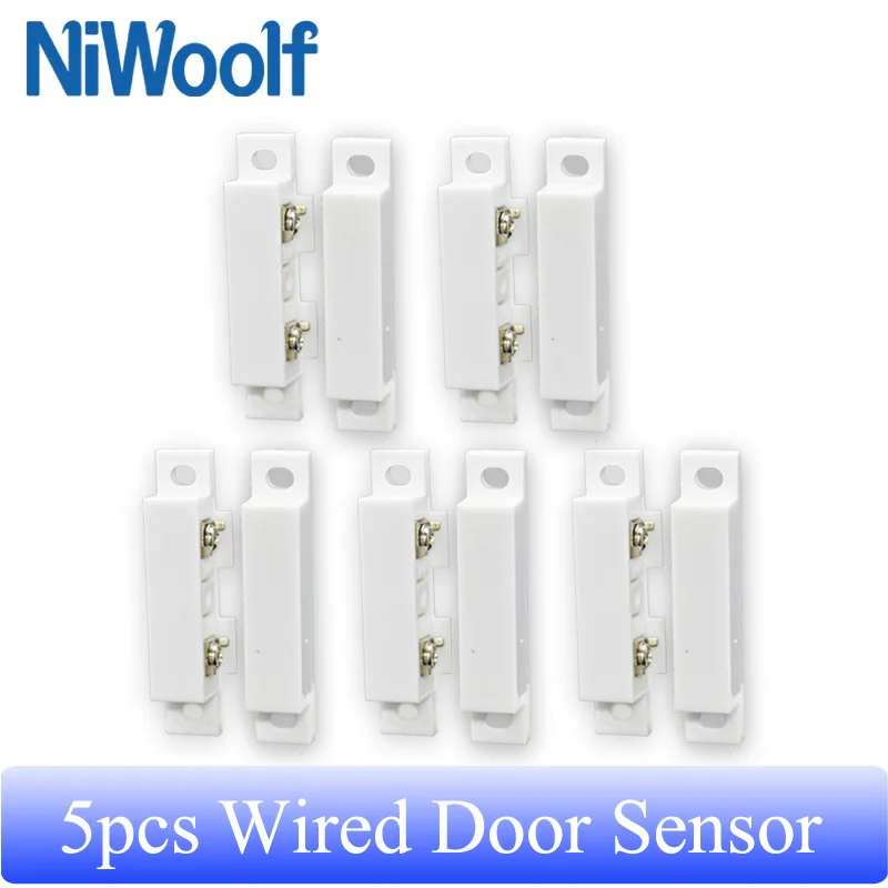 

Проводной дверной датчик, 5 шт., детектор окон для домашней охранной сигнализации