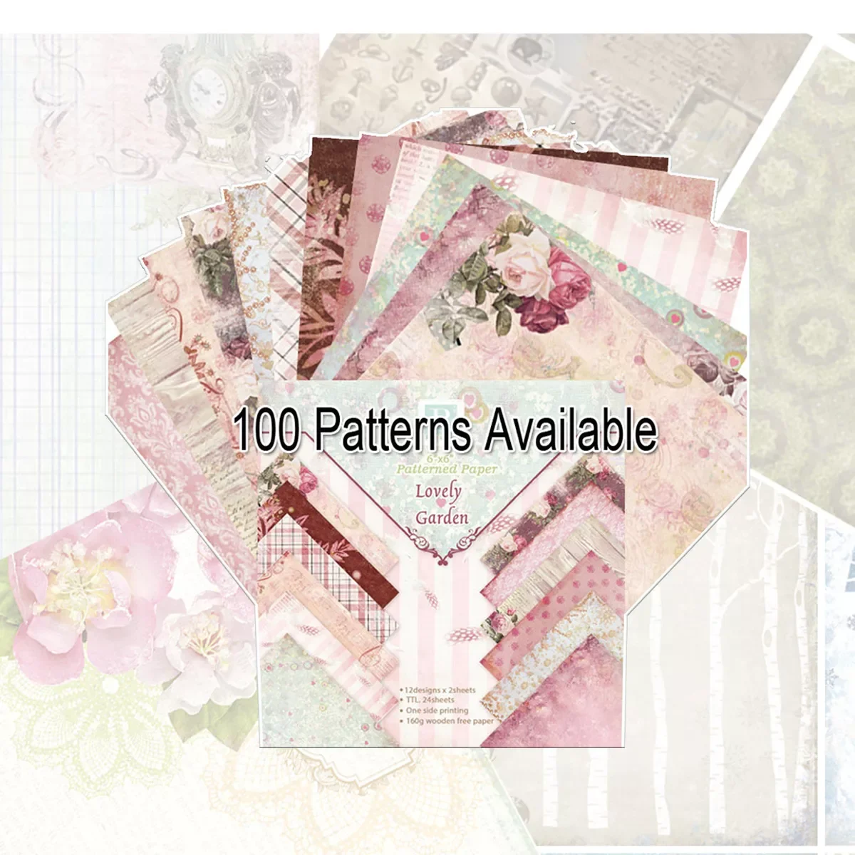

Sheets 6 Inch Scrapbook Craft Paper Scrapbooking Paper Packs Patterned Paper 24 Sheets