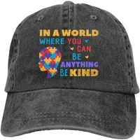in a world where you can be anything be kind retro adjustable cowboy denim hat unisex hip hop black baseball caps