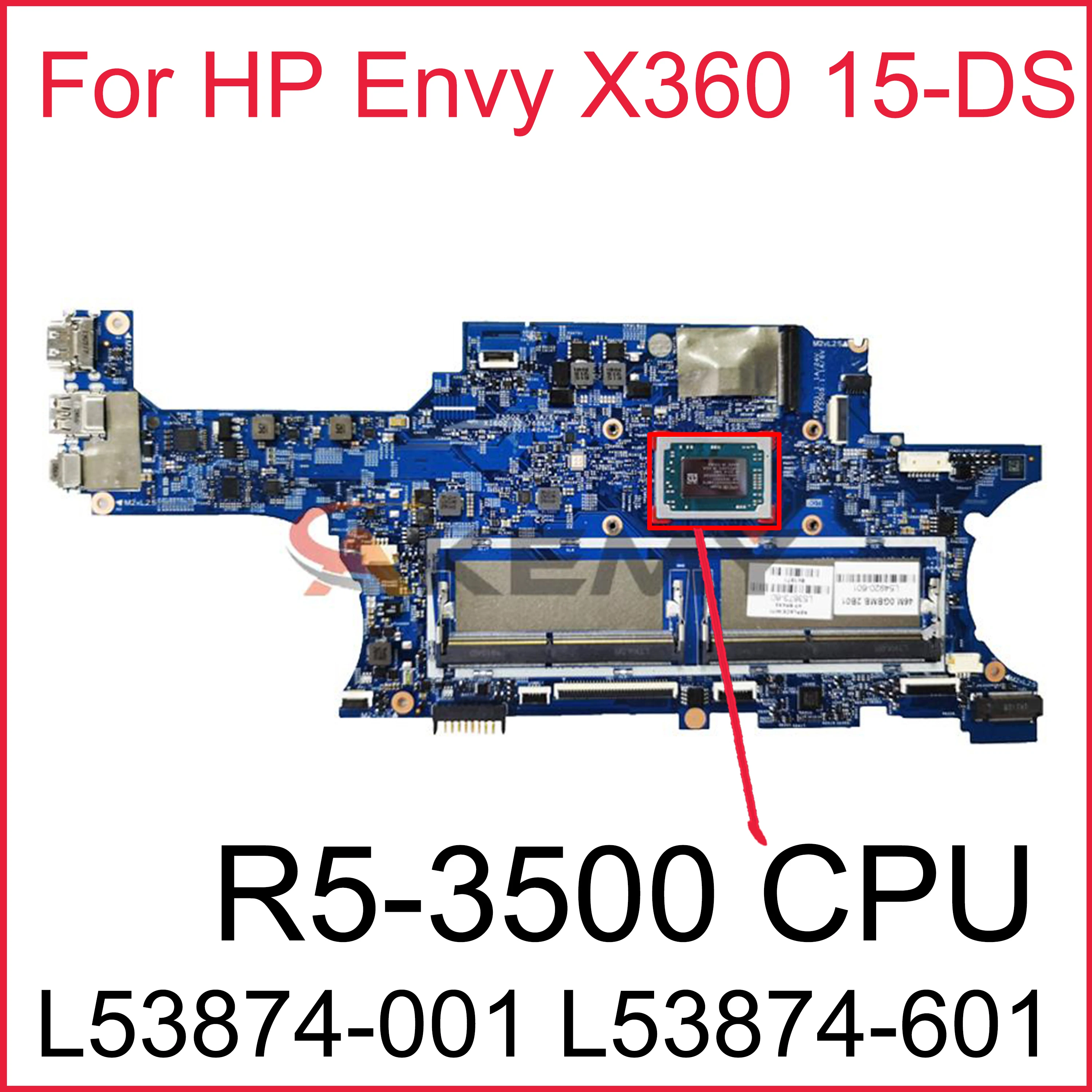 

18747-1 Mainboard For HP Envy X360 15-DS 15M-DS Laptop Motherboard With R5-3500 CPU DDR4 L53874-001 L53874-601 100% Fully Tested