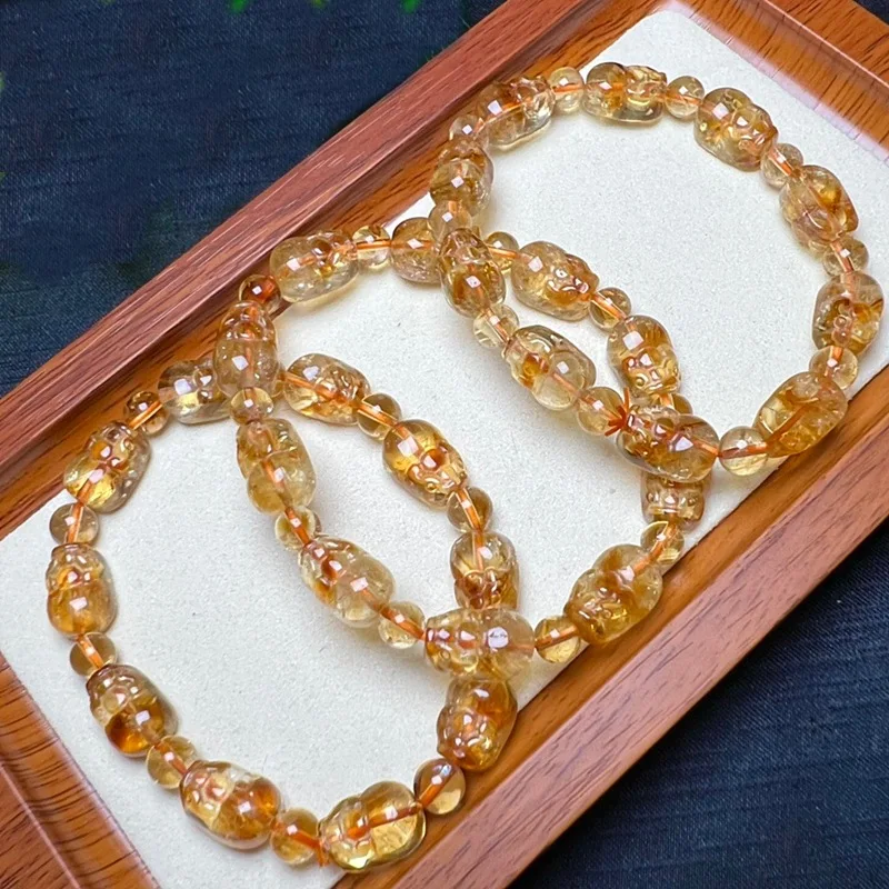 Руда цитрин Pi Xiu женский один круг подходящий ко всему желтый ташань браслет