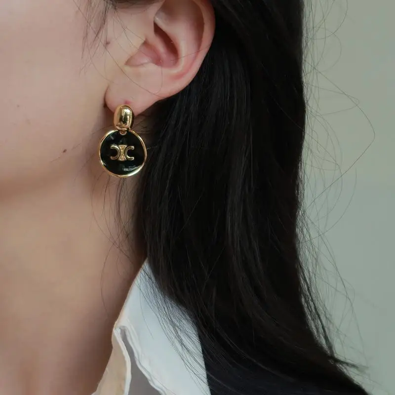 Simple Love ACC Private French sle Advanced Design Drop Glaze Fashion Temperament Silver Needle Earrings Women