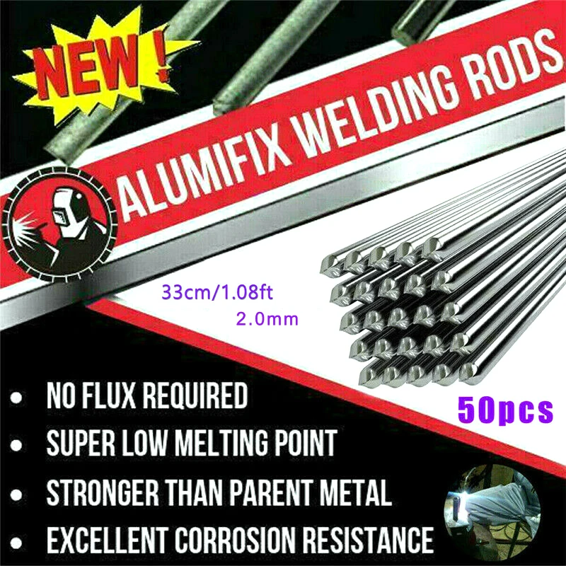 

50Pcs Aluminum Flux Cored Weld Wire Easy Melt Welding Rods for Aluminum Welding No Need Powder