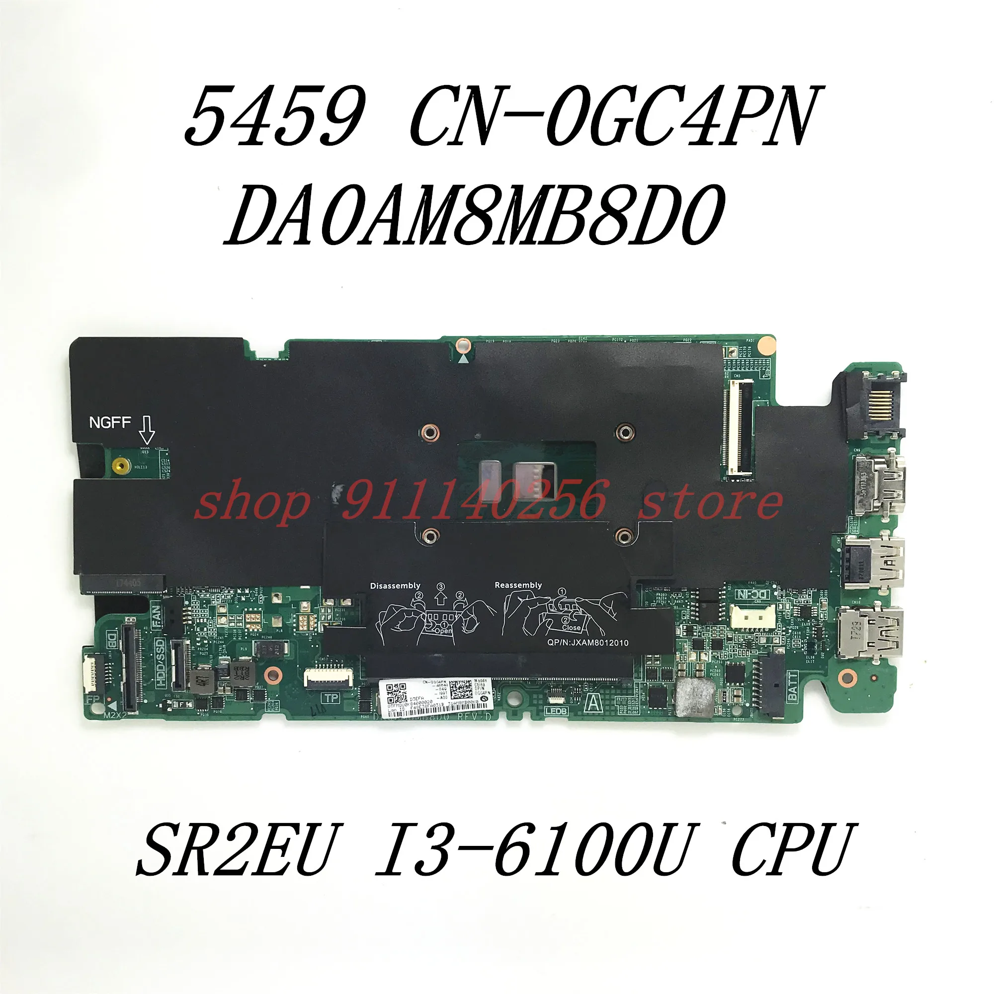   CN-0GC4PN 0GC4PN GC4PN  Dell Vostro 5459,     DA0AM8MB8D0   SR2EU I3-6100U, 100% , 