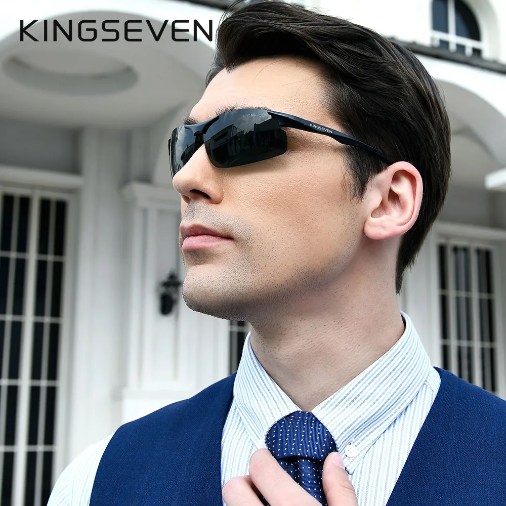 

Ship From Spain Genuine KINGSEVEN Polarized Aluminum Men's Sunglasses Mirror Lens Male Sun Glasses Driving Eyewear