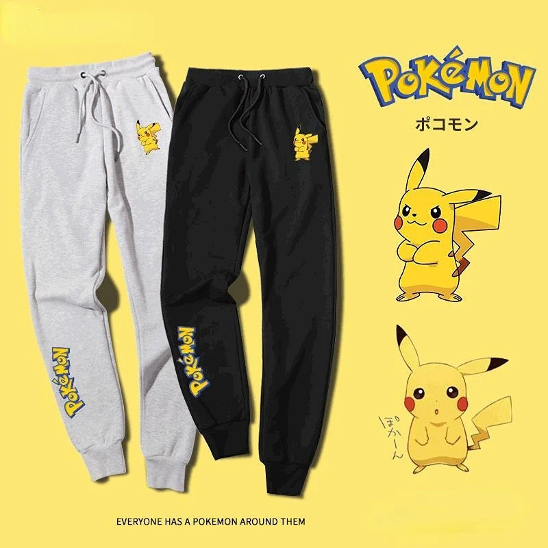 

Pokemon Pikachu joint pants men's new autumn and winter plus velvet Korean version of the trend of loose closed waist pants