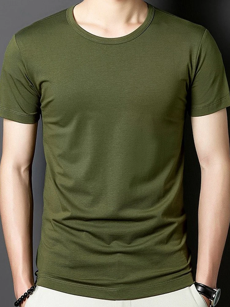 

1131-23.11 New T Shirt Men Summer Linen Cotton Short Sleeve for Men T-shirt