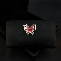 cute butterfly luxury brooch high end women men suit boutonniere sweater pin all match elegant decorations rhinestone jewelry