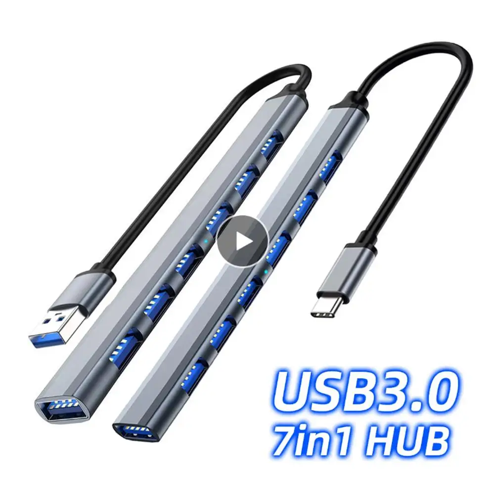 

Usb-концентратор 7 в 1, адаптер питания Otg Usb Type-C на 7 портов, совместим с Macbook Pro 13 15 Air Mi Pro PC