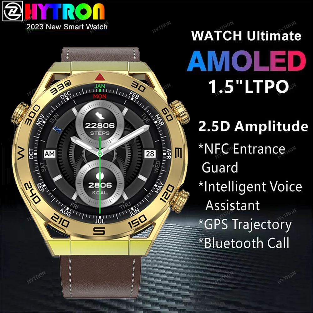 

New DT UltraMate Smart Watch Mens NFC ECG+PPG Bluetooth Call GPS Motion Tracker Compass Bracelet Business Smartwatch For Huawei