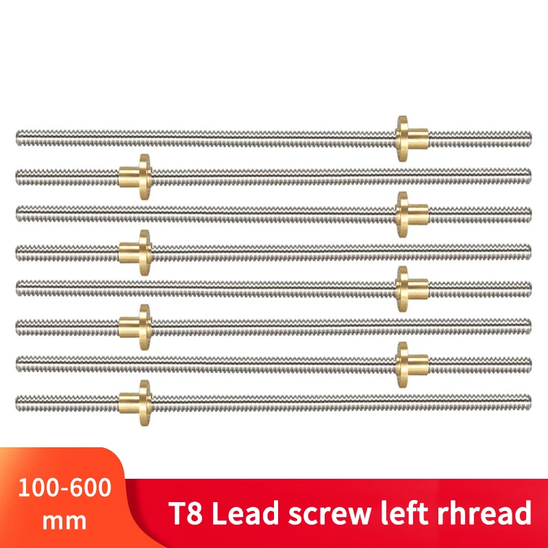 

Свинцовый винт T8 левый rhread с латунной гайкой для 3D принтера Reprap OD 8 мм шаг 2 мм вывод 2 мм/8 мм 150 мм 200 мм 250 300 330 350 400 500