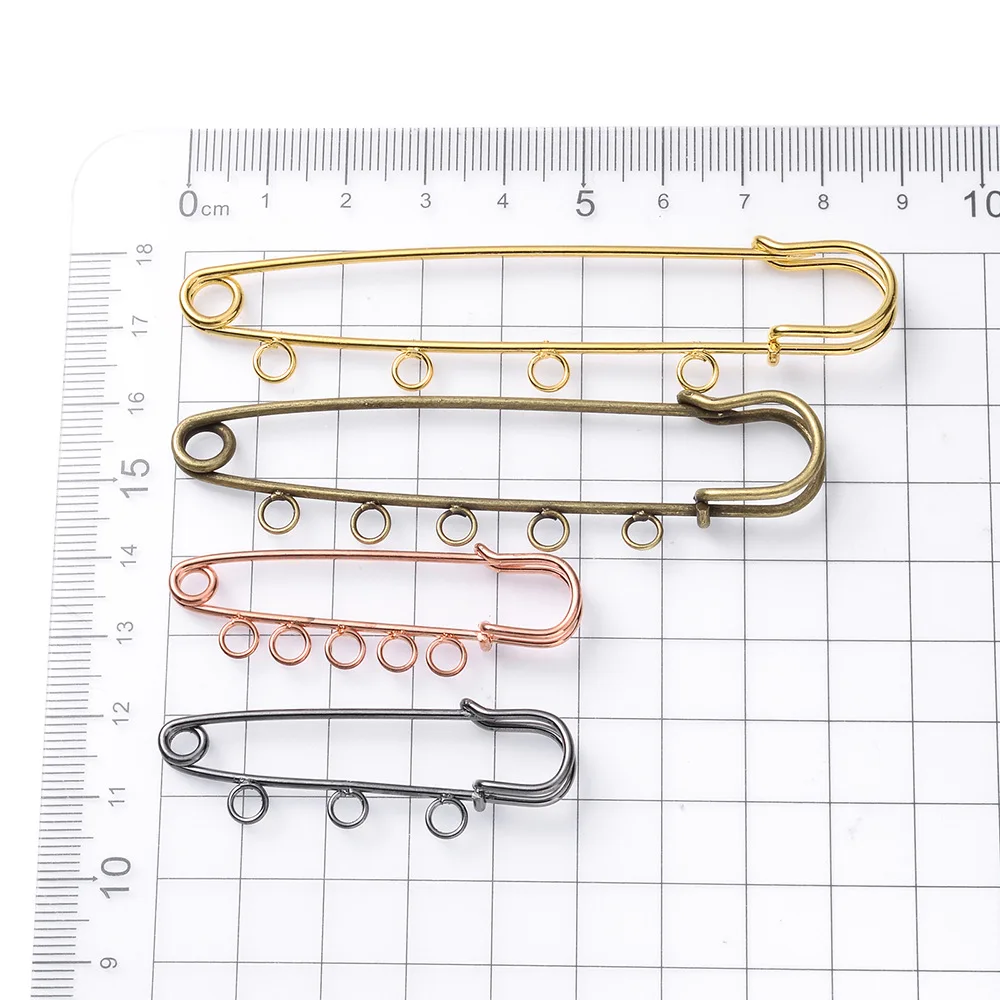 10pcs Safety Pins Brooch 50/80/90mm Blank Base Brooch Pin With Holes  Pin for DIY Jewelry Making Supplies Accessorie