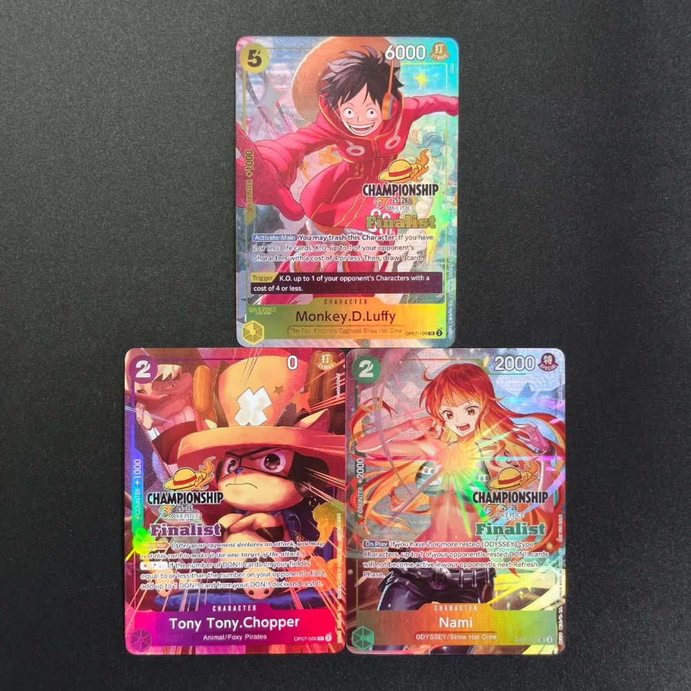 Фото Коллекционная карточная игра Self Made Proxy One Piece English CS 25-26 Finalist Card Set 1: Луффи, Нами, Чоппер (OP07-066) – Промо-набор для игры и коллекционирования №2