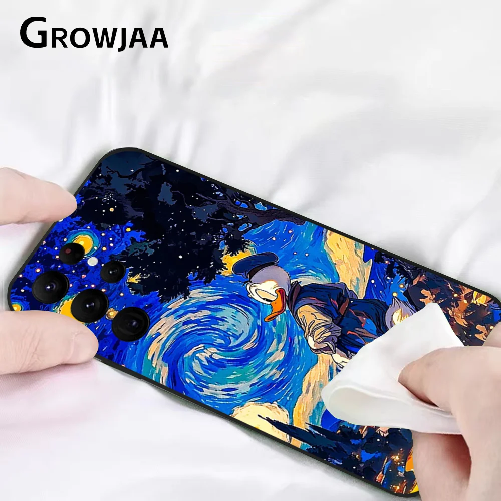 Donald Duck Starry Sky Phone Case for Samsung Galaxy S24 Ultra S22 S23 S21 S20 5G Protective Silicone TPU Funda