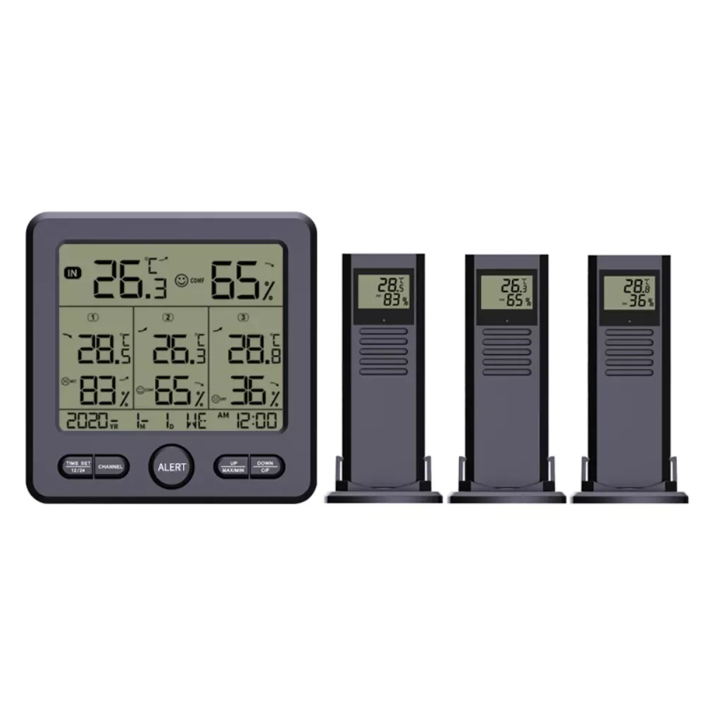 

Беспроводные цифровые часы-станция, уличные и комнатные термометры, термометр, датчик влажности и температуры