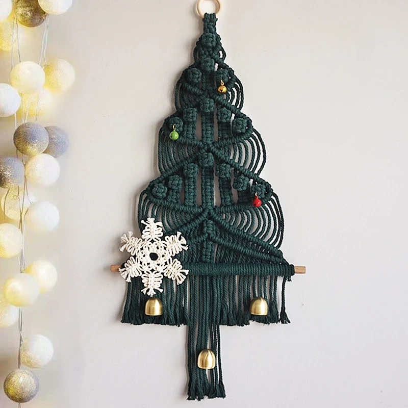 

Макраме Рождественская елка Настенный Гобелен Ручной Работы Бохо украшение богемный Декор для гостиной детский подарок для ребенка