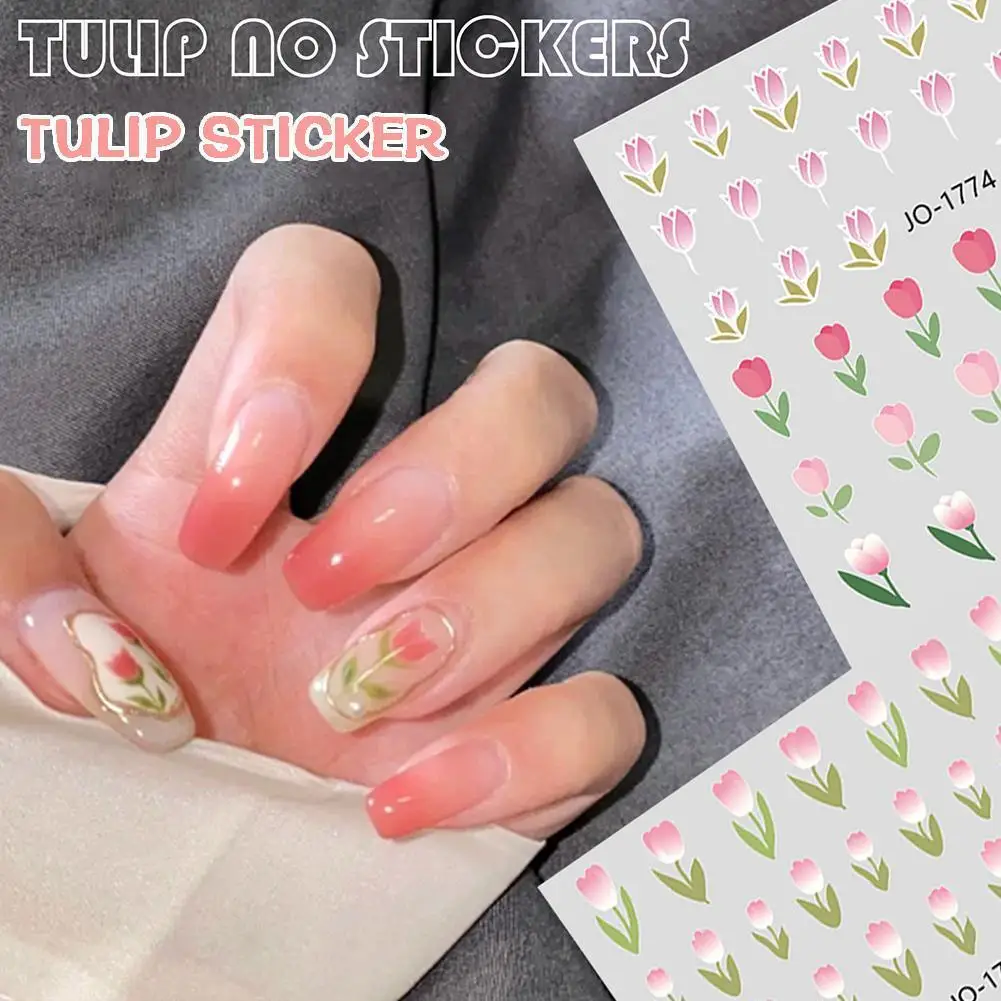 

Tulip Flower Style Nail Art Stickers Nail Wraps Manicure Mnicure Decal Strips DIY Foils Sticker Bulk Nail Adhesive Self I8I0
