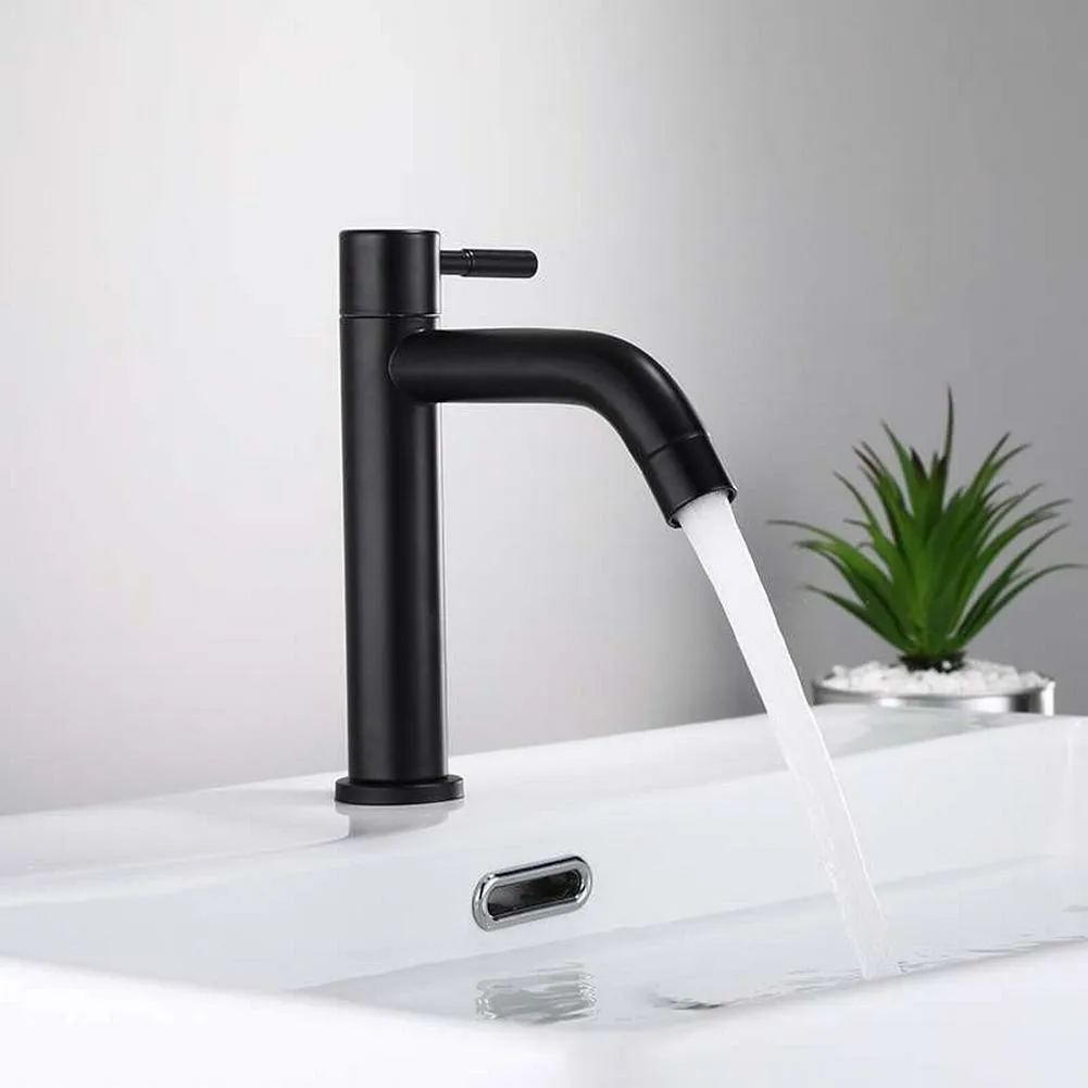 

Bathroom Faucet Basin Faucet Single Cold Sink Faucet 304 Stainless Steel Water Tap For Bathroom Counter Kitchen Hotel
