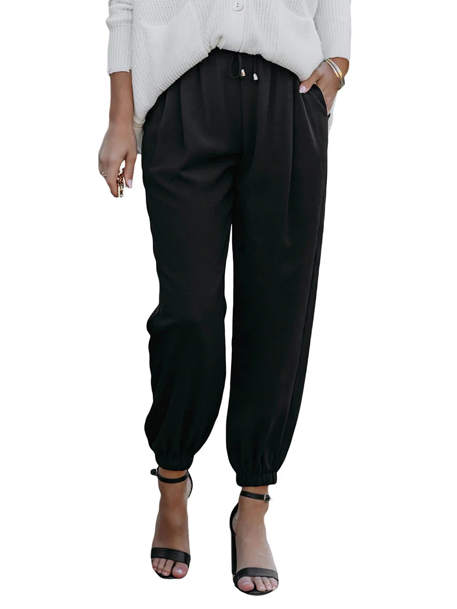 

Women Low Waisted Pants Drawstring Y2k Sweatpants Casual Wide Leg Baggy Cargo Streetwear With Pocket