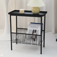 Danish Design/ins Style Sofa Side Table Wrought Iron Corner Table Nordic Bedside Storage Small Table Coffee Table Rack
